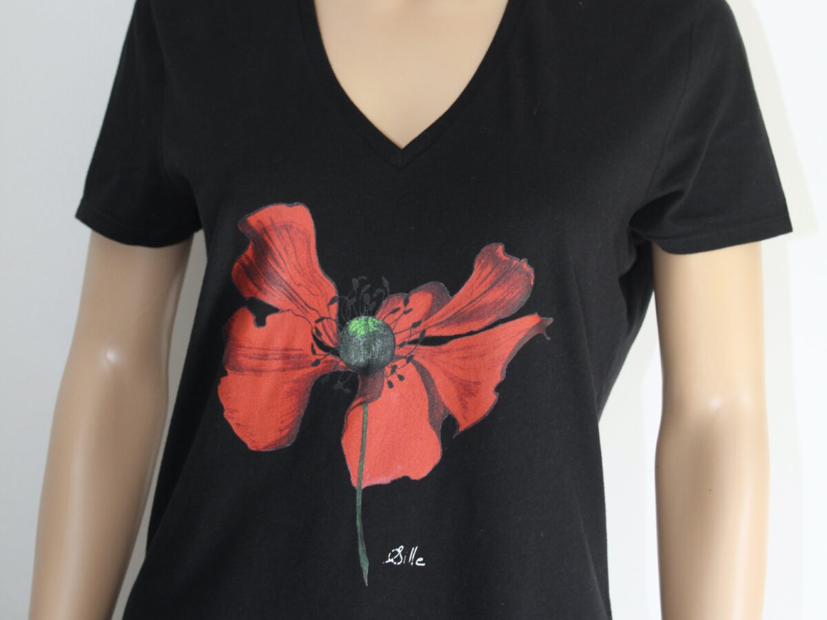 T- shirt grande fleur de coquelicot